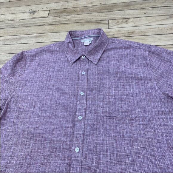 Carbon 2 Cobalt Linen Shirt Men L Light Red Pocket Button Up Casual Summer Large - Picture 10 of 16
